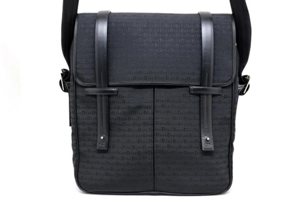 Christian Dior bag shoulder canvas leather black